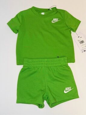 Nike Green Toddler Sport Tee and Shorts Set